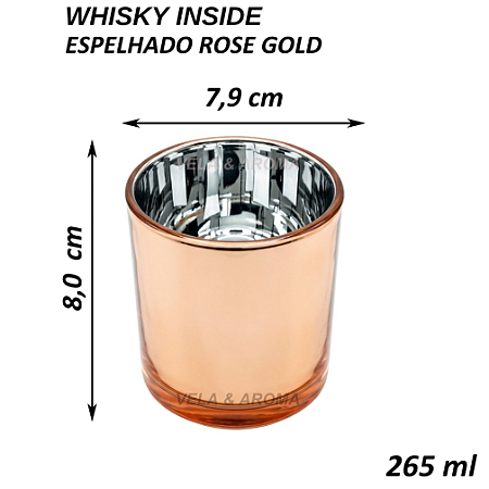 COPO WHISKY INSIDE ESPELHADO ROSE GOLD - 265 ml