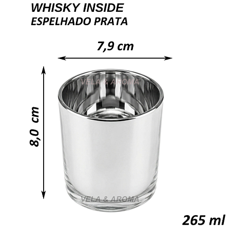 COPO WHISKY INSIDE ESPELHADO PRATA - 265 ml