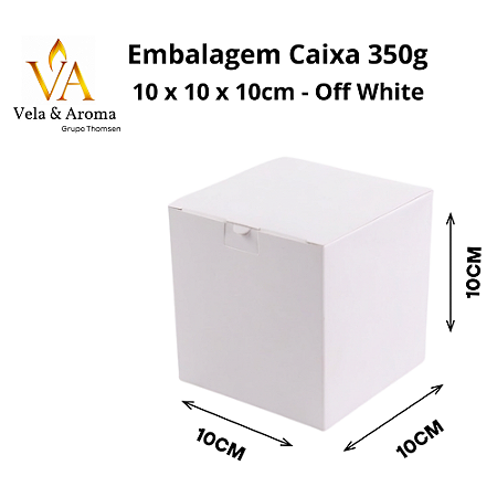 CAIXA PARA VELA 350g 10 x 10 x 10 cm - OFF WHITE