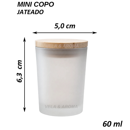 COPO MINI VIDRO TAMPA HERMETICA - JATEADO 60 ml