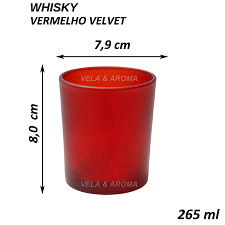 COPO WHISKY JATEADO - VERMELHO VELVET