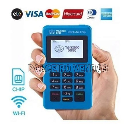 Maquininha de Cartões Mercado Pago Point Mini chip com chip de internet grátis