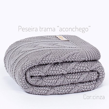 Peseira em tricot "aconchego" CAMA QUEEN 230cmx70cm