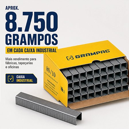 Grampo 80/10 Pneumático Tapeçaria Grampeador 8750pçs cx