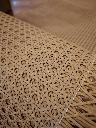 Palhinha Indiana Natural Sextavada de Algodão Rattan 50cm de largura
