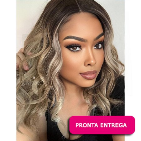 Lace Front Larissa - Loira com raiz escura