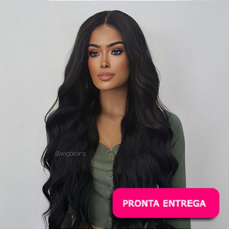 Lace Front Valéria - cor 1B preto natural