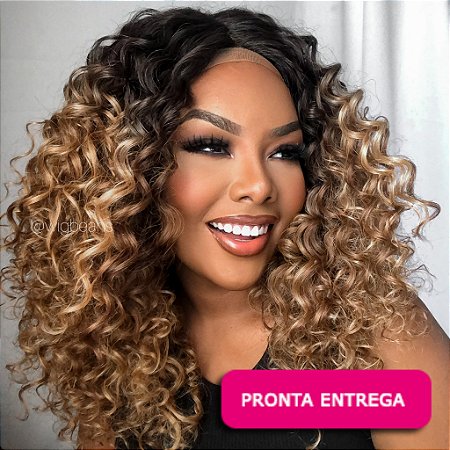 Lace Front Domenique - T1B/30 - mel com raiz escura