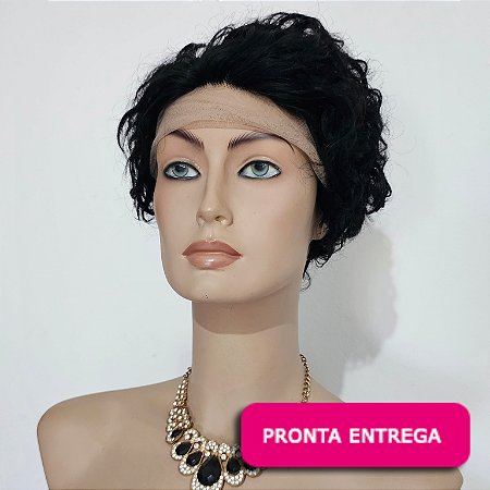 Lace Front Marta - cabelo humano preto - Repartição livre 13x1