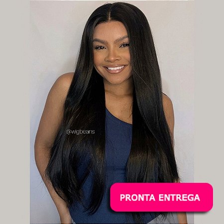 Lace Front Joyce - Repartição livre 13x4 - 1b preto natural