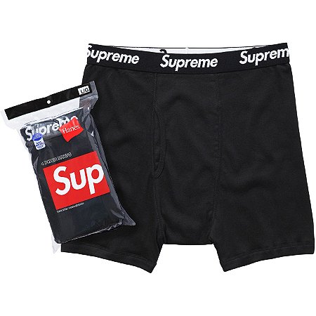 Cueca Box Supreme Hanes Black (4 Unidades)