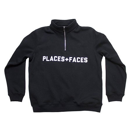 Half Zip Places+Faces Quarter - Black