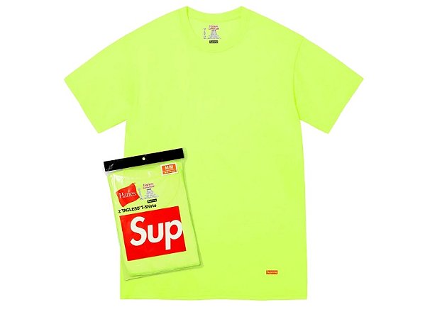 Supreme Hanes Tagless - Fluorescent Yellow (2 Unidades)