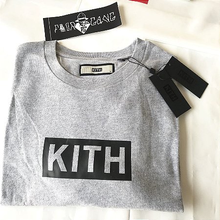Camiseta Long Sleeve Kith Box Logo - Grey