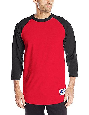 Camiseta Champion Raglan Baseball - Red/Black