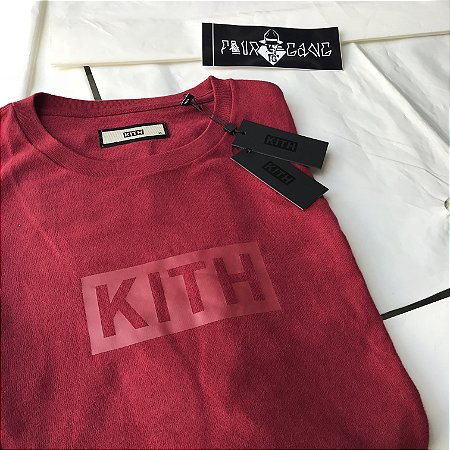 Camiseta KITH Box Logo - Dark Red