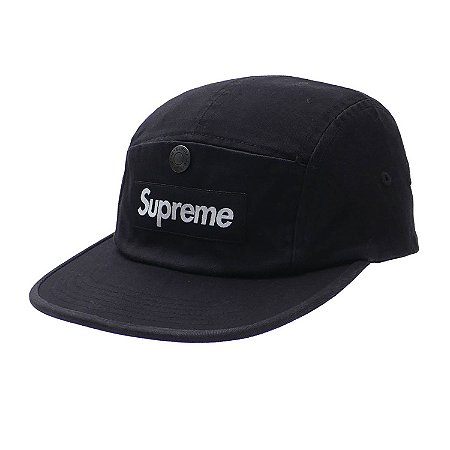 Boné 6-Panel Supreme Snap Button Pocket - Black