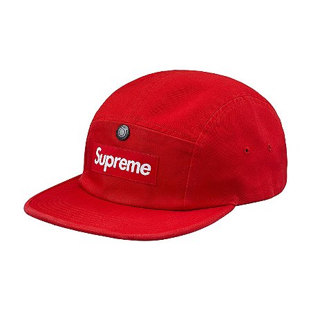 Boné 6-Panel Supreme Snap Button Pocket - Red