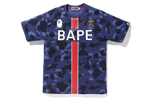 Camiseta Bape 1ST Camo x PSG - Blue