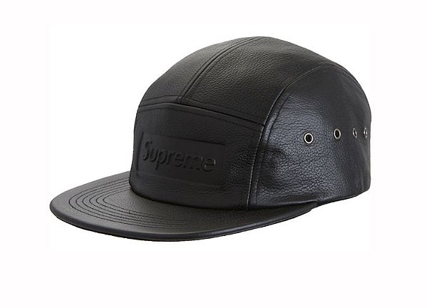 Boné 5-Panel Supreme Pebbled Leather - Black