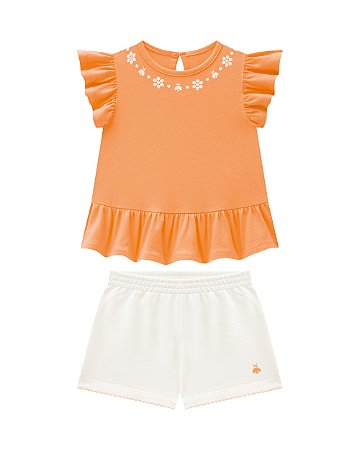 Conjunto Somnii Batinha com Babado e Shorts Moletom P ao 3