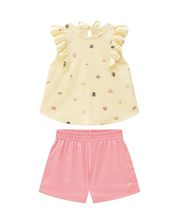 Conjunto Somnii Bata e shorts de Algodão 1 ao 3