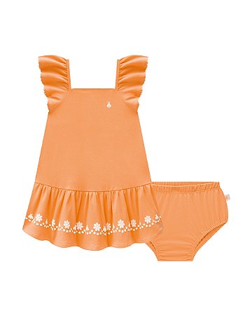 Vestido Somnii Cotton Estampa Relevo Babado + Tapa Fralda P ao GG