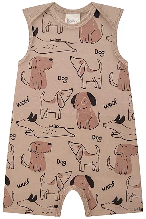 Macacão Curto Luc.boo Estampa Cachorros com Bandana P ao G
