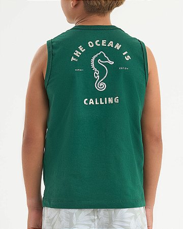 Conjunto Onda Marinha regata minimalista e bermuda d’água estampada 4 ao 10