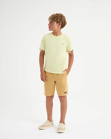 Conjunto Onda Marinha infantil camiseta bordada e bermuda moletom 4 ao 12