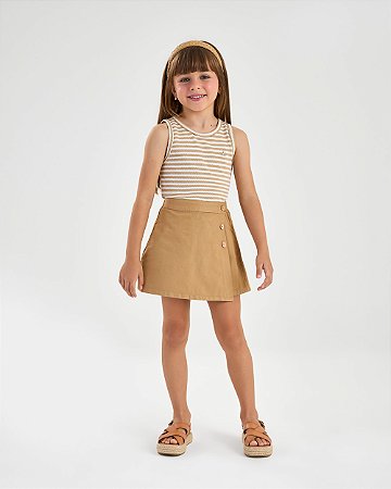 Conjunto Somnii Regata Crochê e Shorts Saia 4 ao 12
