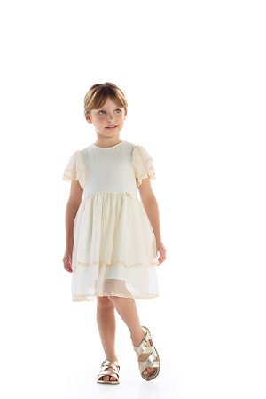 Vestido Kiki Tule com Pérolas Infantil 1 ao 4