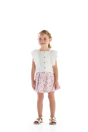 Conjunto Kiki Blusinha Babados e Saia Floral 1 ao 4