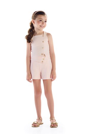 Conjunto Kiki Monocromático com Botões de Coração 6 ao 12