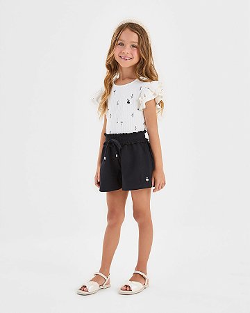 Conjunto Somnii Regata Ribana Flores e Shorts com Logo 4 ao 12