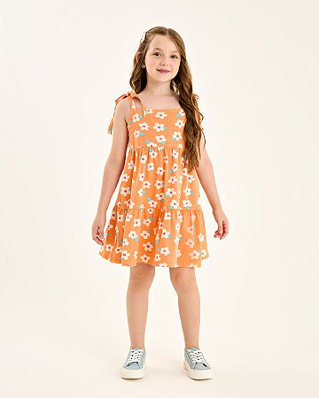 Vestido Somnii Alça Ajustável Estampa Floral Colorido 4 ao 12