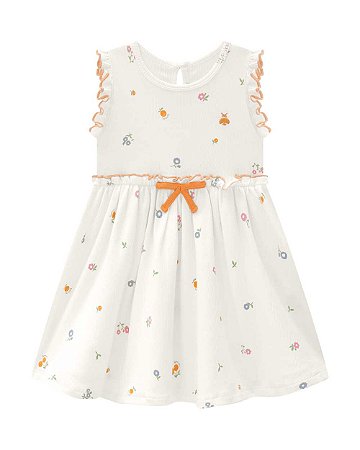 Vestido Infantil Somnii Florzinha com Babados e Laço – 1 ao 3