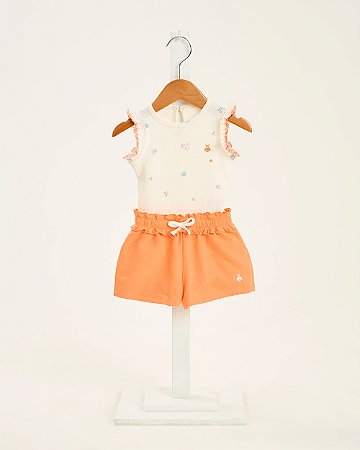 Conjunto Infantil Somnii Regata Florzinha e Shorts Moletom – P ao 3