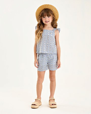 Conjunto Infantil Somnii Batinha e Shorts em Lese – 1 ao 12