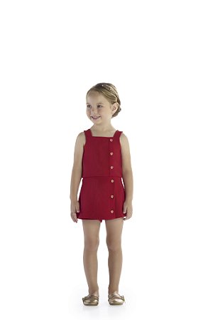 Conjunto Infantil Kiki Blusa e Shorts Saia Canelado Coração – 6 ao 12