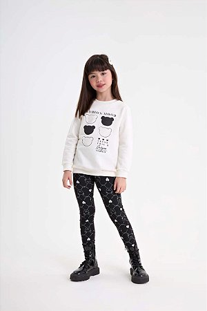 Conjunto Somnii Moletom Ursos com Strass e Legging - 4 ao 12