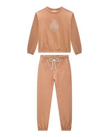 Conjunto Somnii Moletom Joaninha com Strass e Calça - 4 ao 12