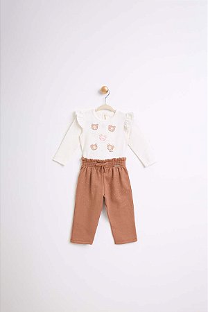 Conjunto Somnii Bebê Ursinhos com Strass e Calça Flanelada - P ao GG