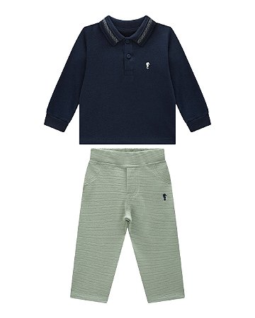 Conjunto Polo Onda Marinha Infantil 1 ao 3