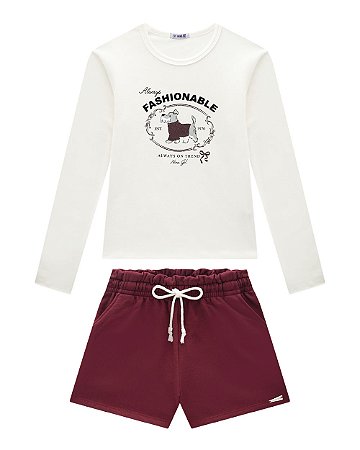 Conjunto Infantil Nina Go Blusa e Shorts - 4 ao 16