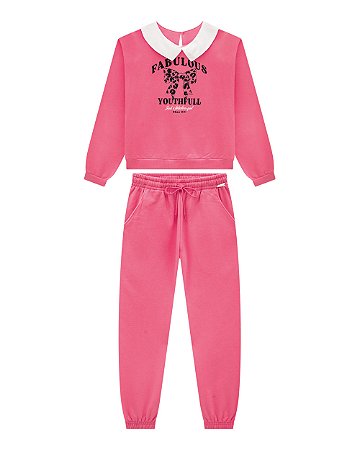 Conjunto Infantil Nina Go Moletom Laço - 4 ao 12