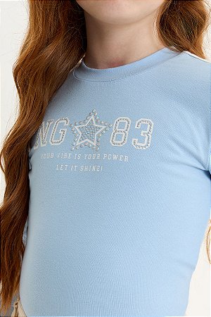 Blusinha Nina Go Manga Longa com Brilho - 6 ao 12