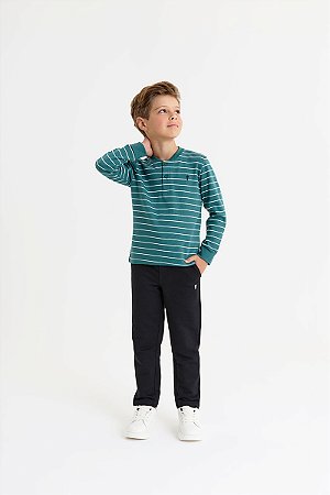 Conjunto Onda Marinha Camiseta e Calça Moletom - 4 ao 10