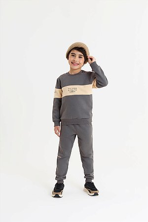 Conjunto Onda Marinha Moletom Flanelado Recortes Infantil - 4 ao 10