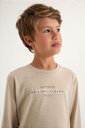 Camiseta Onda Marinha Manga Longa Estampada - 4 ao 10